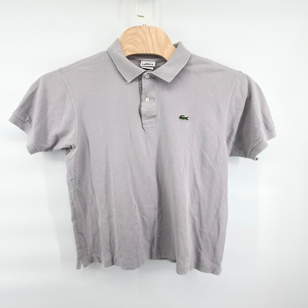 Lacoste Gray Cotton Pique Polo Shirt Mens Size 5 Large L1212 Classic Fit 5191L
